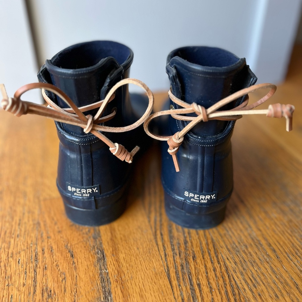 Sperry Navy Walker Turf Rain Boots - Picture 4 of 7
